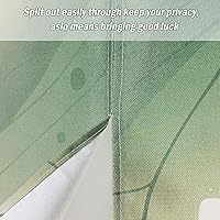 Vista 7 de LIGICKY Cortina de puerta Noren japonesa estilo chino de lino con estampado de hojas de loto y pescado de koi, tratamiento asiático para ventana