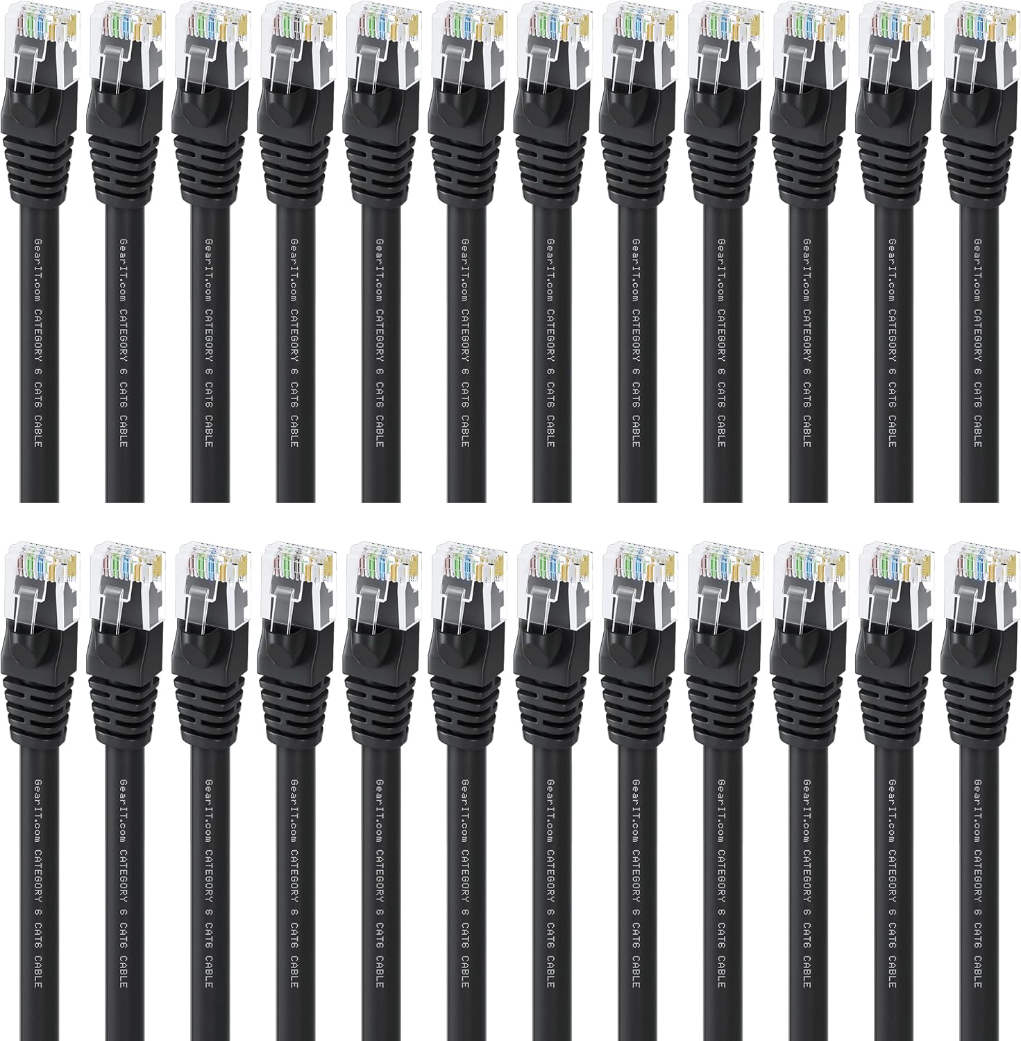 GearIT Cat 6 Cable 6 ft (24Pack) Cat6 Patch