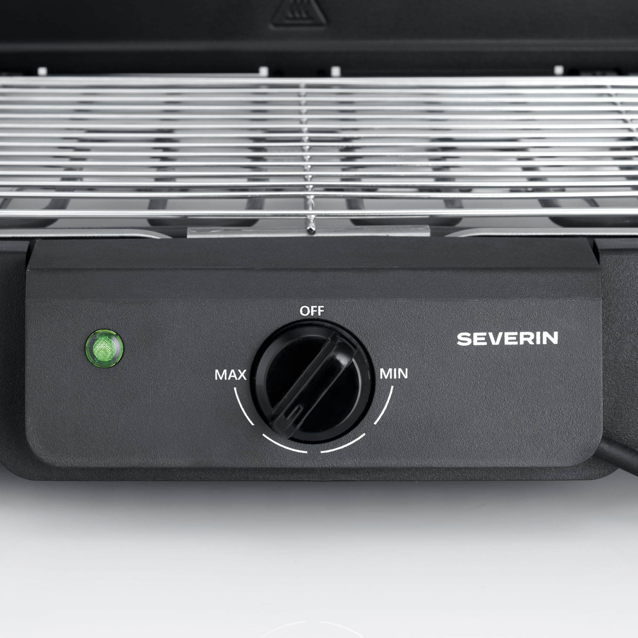 Severin Barbecue elettrico con supporto, temperatura regolabile 35-200 gradi Celsius, riscaldamento rapido, 38 x 22 cm, griglia da tavolo con vassoio di raccolta, griglia in acciaio inox, griglia da