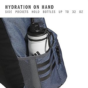 adidas 3-Stripe Classic Backpack for Men and Women, Bag with Laptop Sleeve, Twill Onix Grey/Black/5.0, One Size