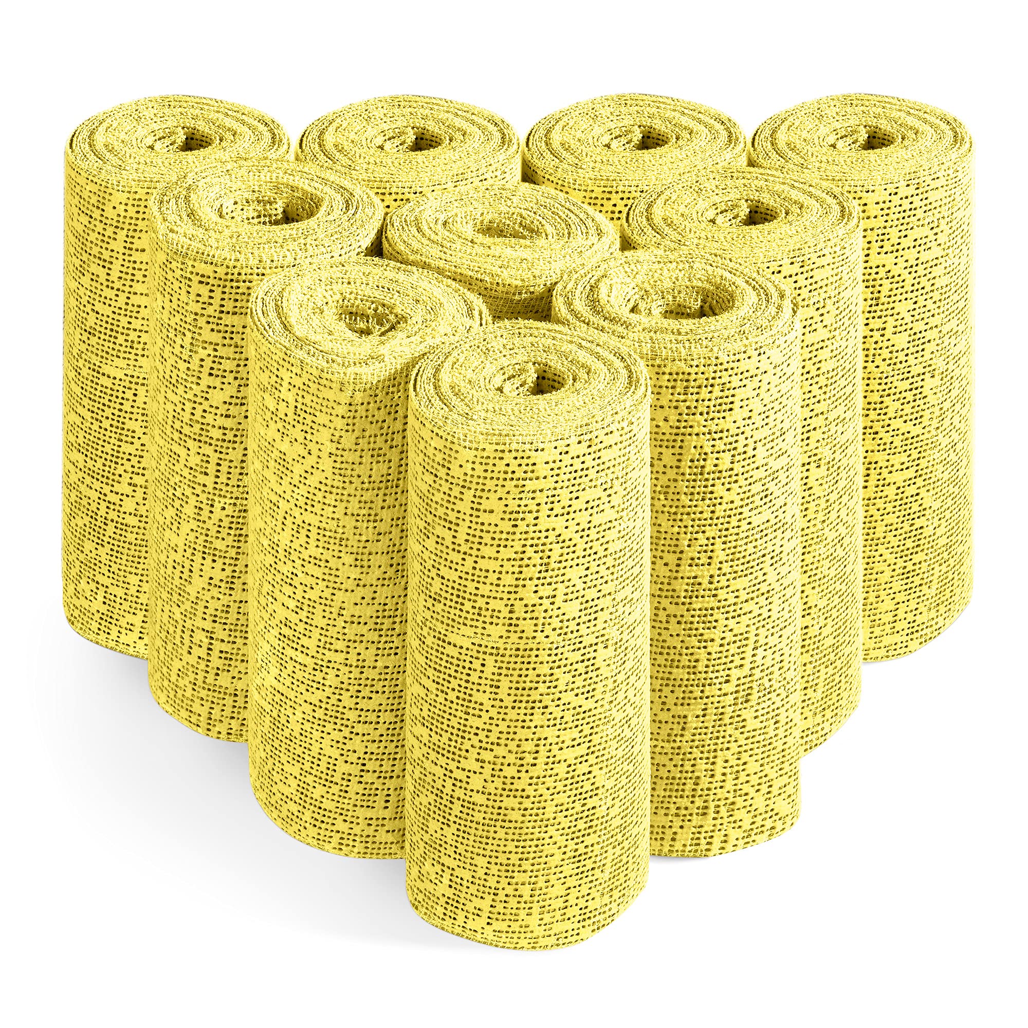 Navaris 10x Baby Belly Bandage Bandage - Zestaw drukowania gipsu mrowienia 15 x 300 cm - Bandaża wrażeń gipsowych do majsterkowania - paski tynkowe do brzucha dla niemowląt - żółty