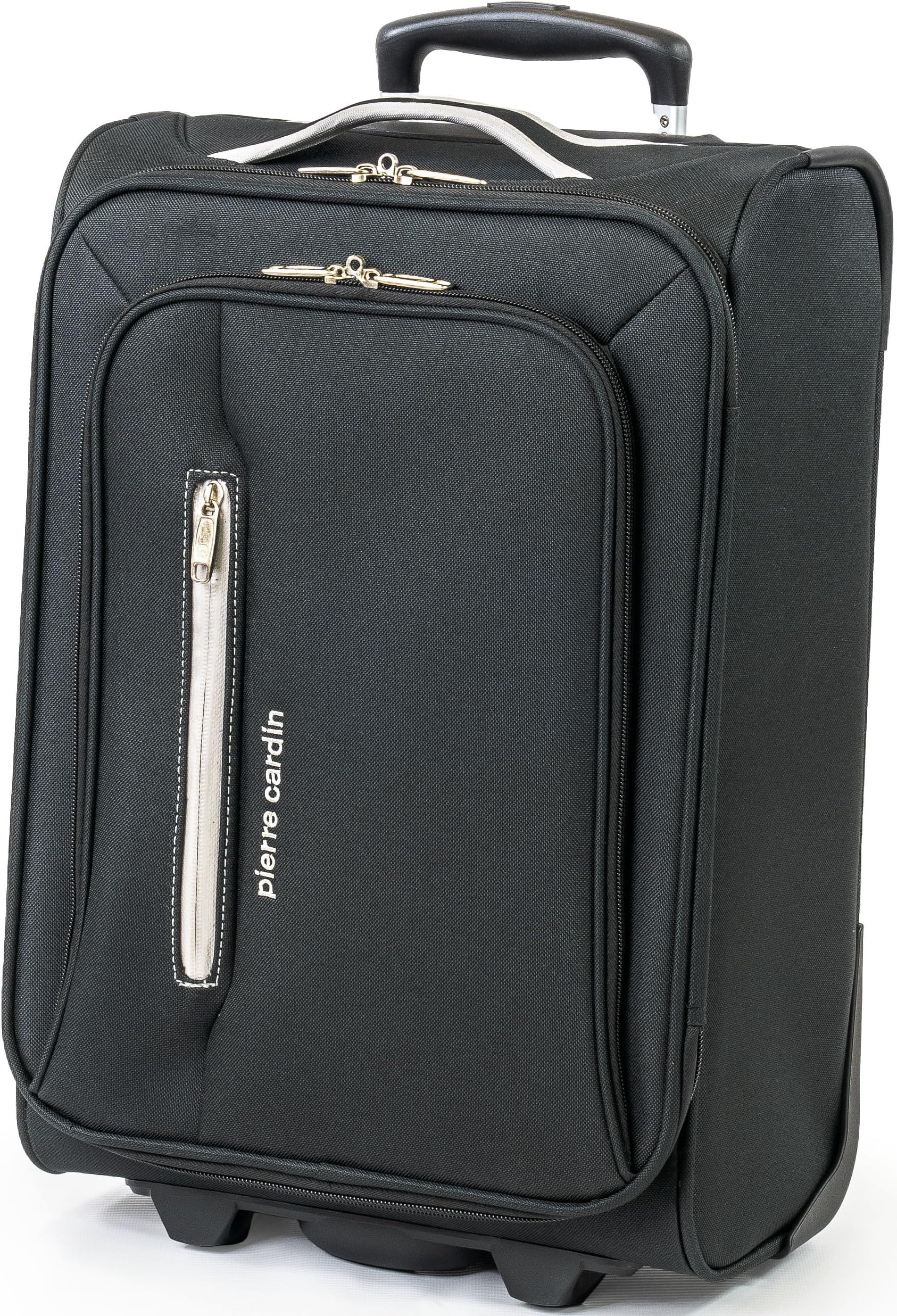 Pierre Cardin Soft Sided Luggage - with Stress Tested Durable Wheels | Telescopic Drag Handle Lightweight Soft-Sided Suitcase with Packing Straps | CL610