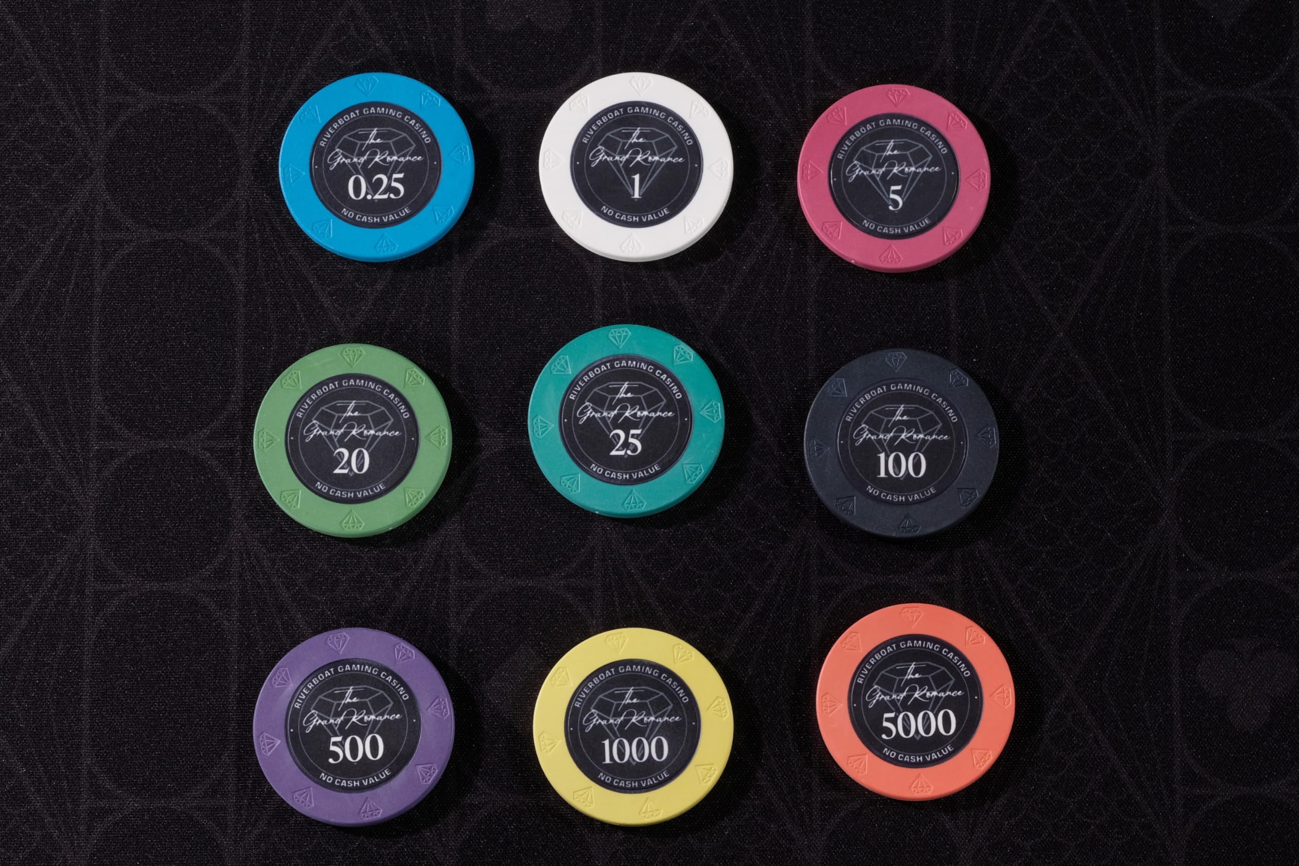 Grand Romance Tournament Poker Chipset - 10g 500 Stück nummerierte Poker Chips - Niedrige Einsätze