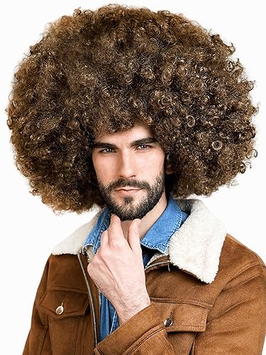 Miniatura 32 de ALLAURA Pelucas prémium de cabello rizado tipo afro y de tamaño jumbo para mujeres afrodescendientes, cabello negro sintético largo y voluminoso,