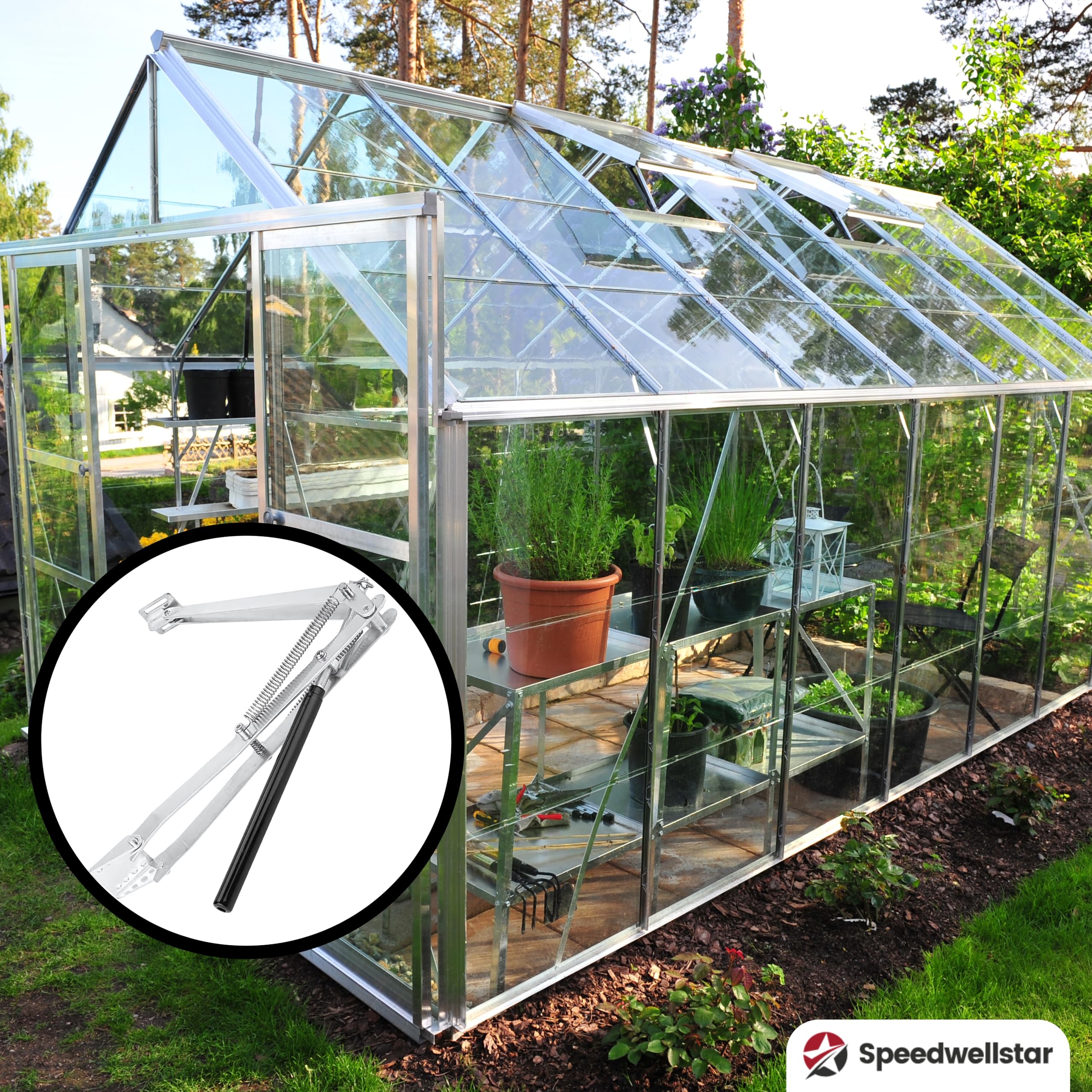 Ouvre Fenêtre Serre Automatique – 15 kg Double Ressort, Fonctionnement Solaire, Température Réglable, par Speedwellstar