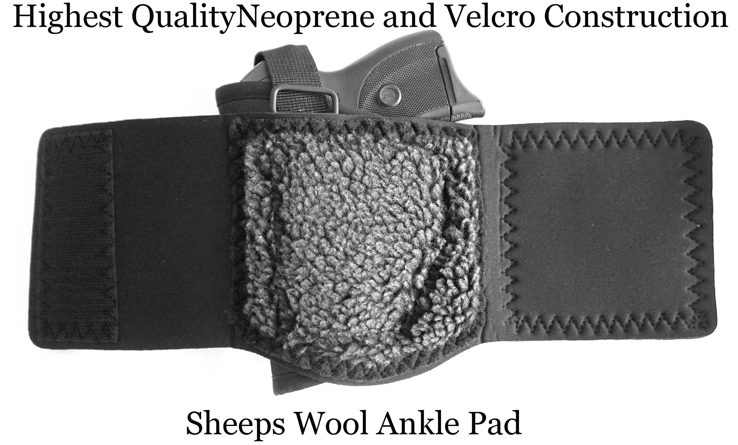 DTOM AH1 Neoprene and Nylon Ankle Holster for Glk 26/27 / 29/30 / 40, Ruger LC9 and and Many Others