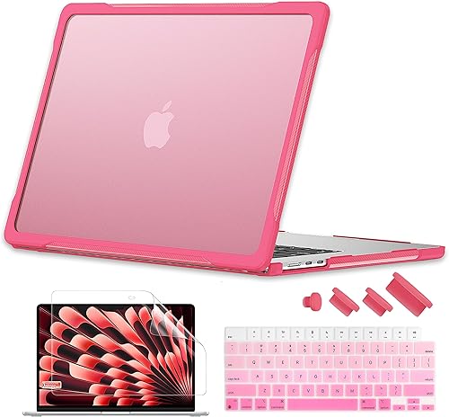 Miniatura 28 de Batianda Funda mejorada para MacBook Air de 15 pulgadas modelo 2025 2024 2023 versión M4 M3 M2 A3241/A3114/A2941, carcasa rígida protectora Gris