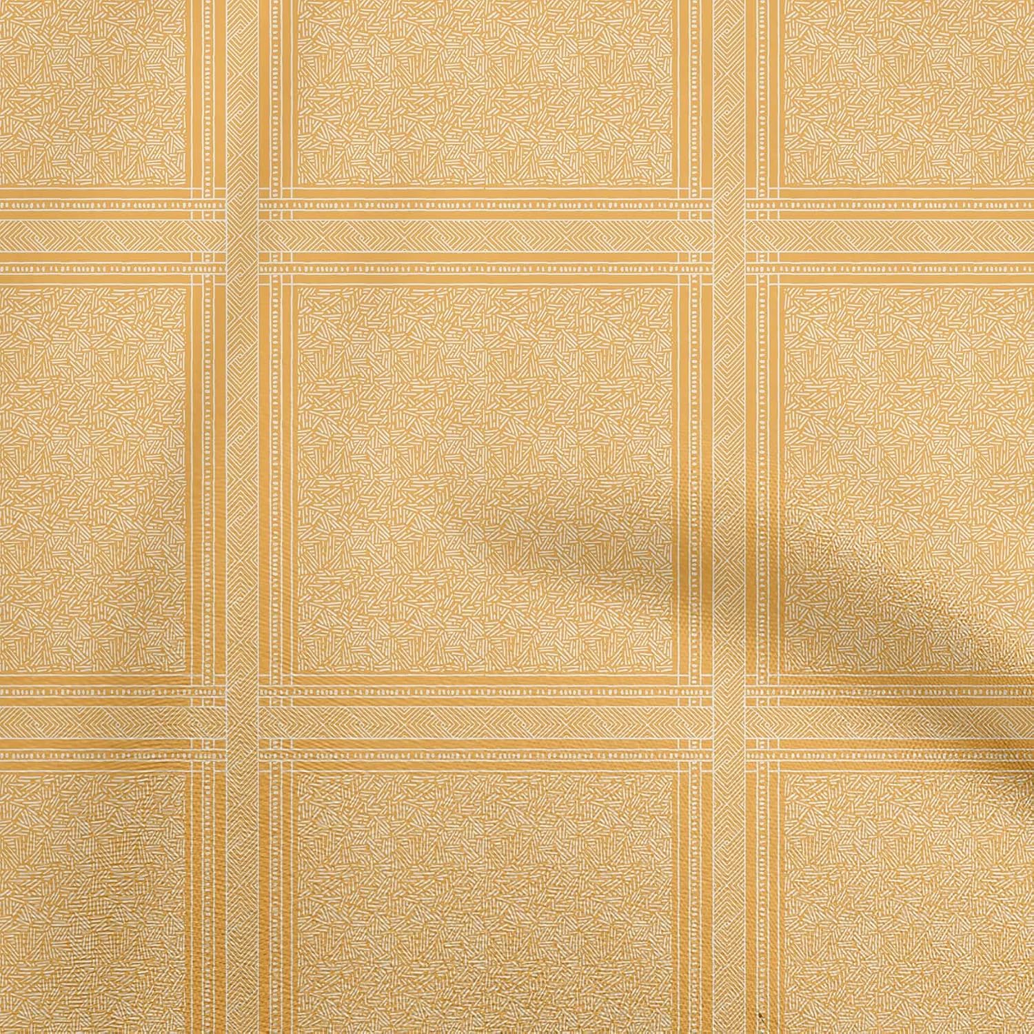 oneOone Cotton Flex Black Fabric Geometric Fabric for Sewing Printed Craft Fabric By The Yard 40 Inch Wide-2