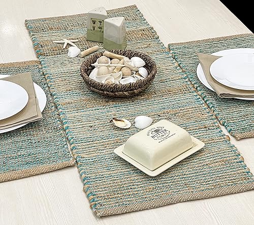 Chardin home Camino de mesa de yute natural de 13 x 36 pulgadas  Decoración de mesa rústica bohemia vintage  Camino de mesa tejido a mano en yute