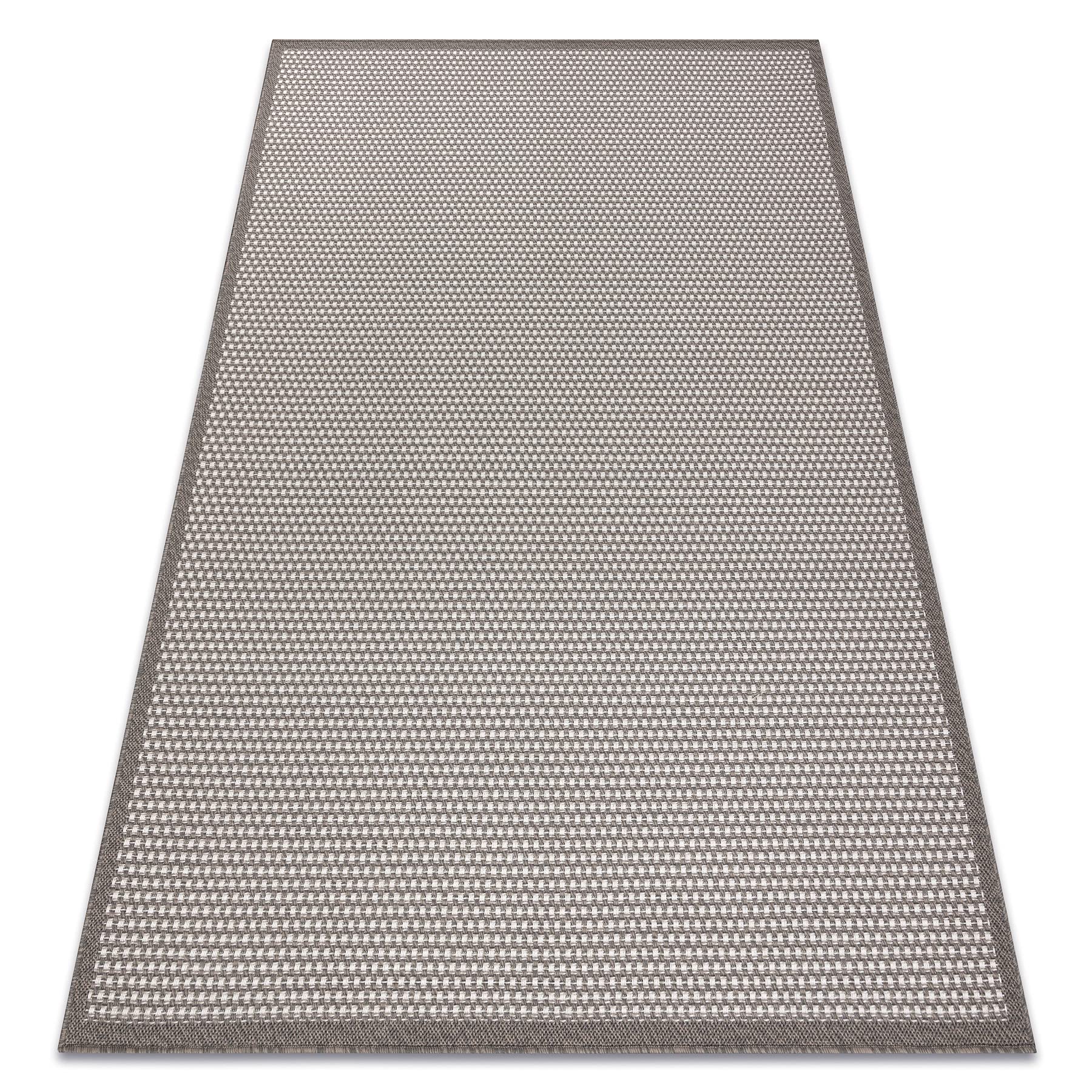 Tapis SISAL BORDERO Taupe/Crème 140x190 cm rugsx - Tissage à Plat Intérieur et Extérieur