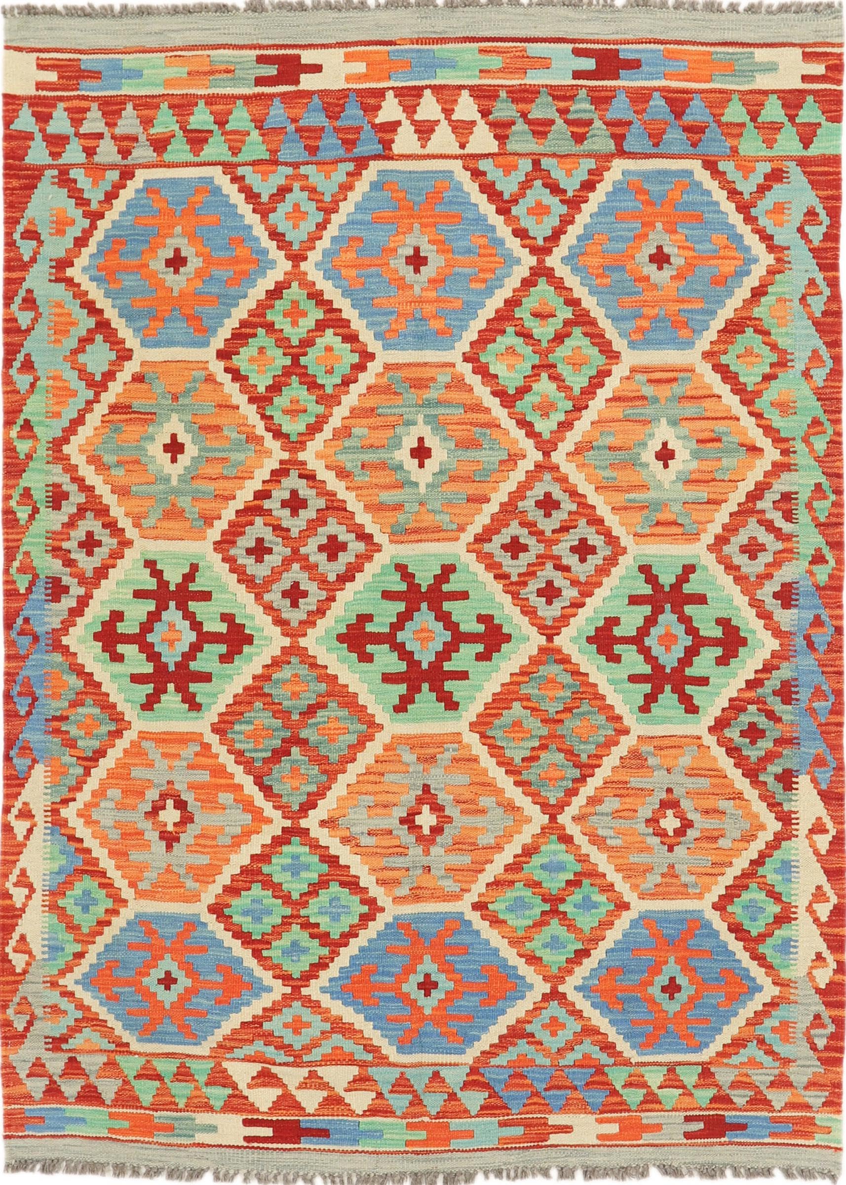 Tapis de laine Kilim Afghan tissé main tapis d'orient 125x173 cm