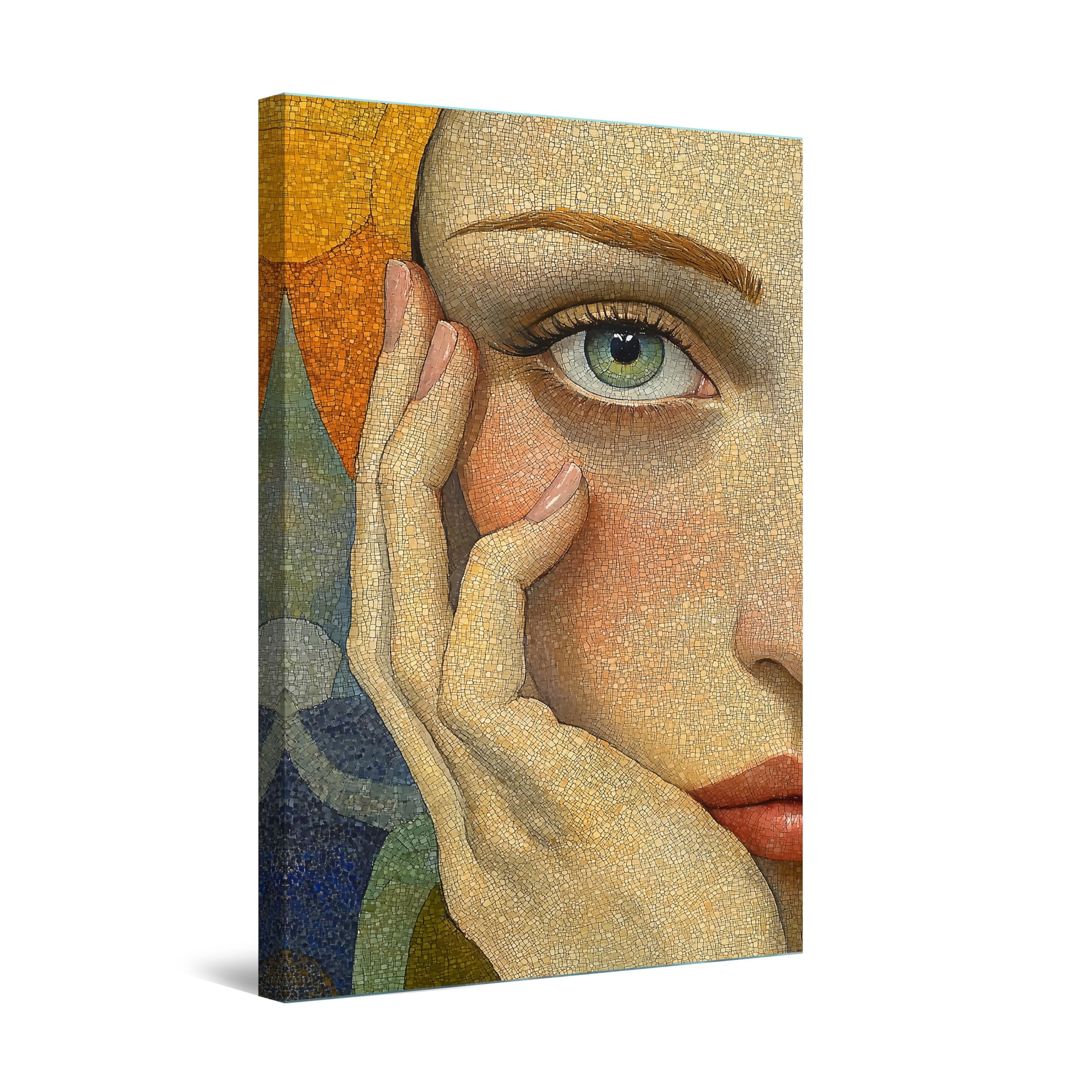 Startonight Cuadro en Lienzo Luminoso - Mujer Estilo Puntillismo, Cuadros Modernos Abstractos para Salon, Impresiones Enmarcadas 80x120 cm, Grande Decoración Pared, Idea de Regalo Elegante