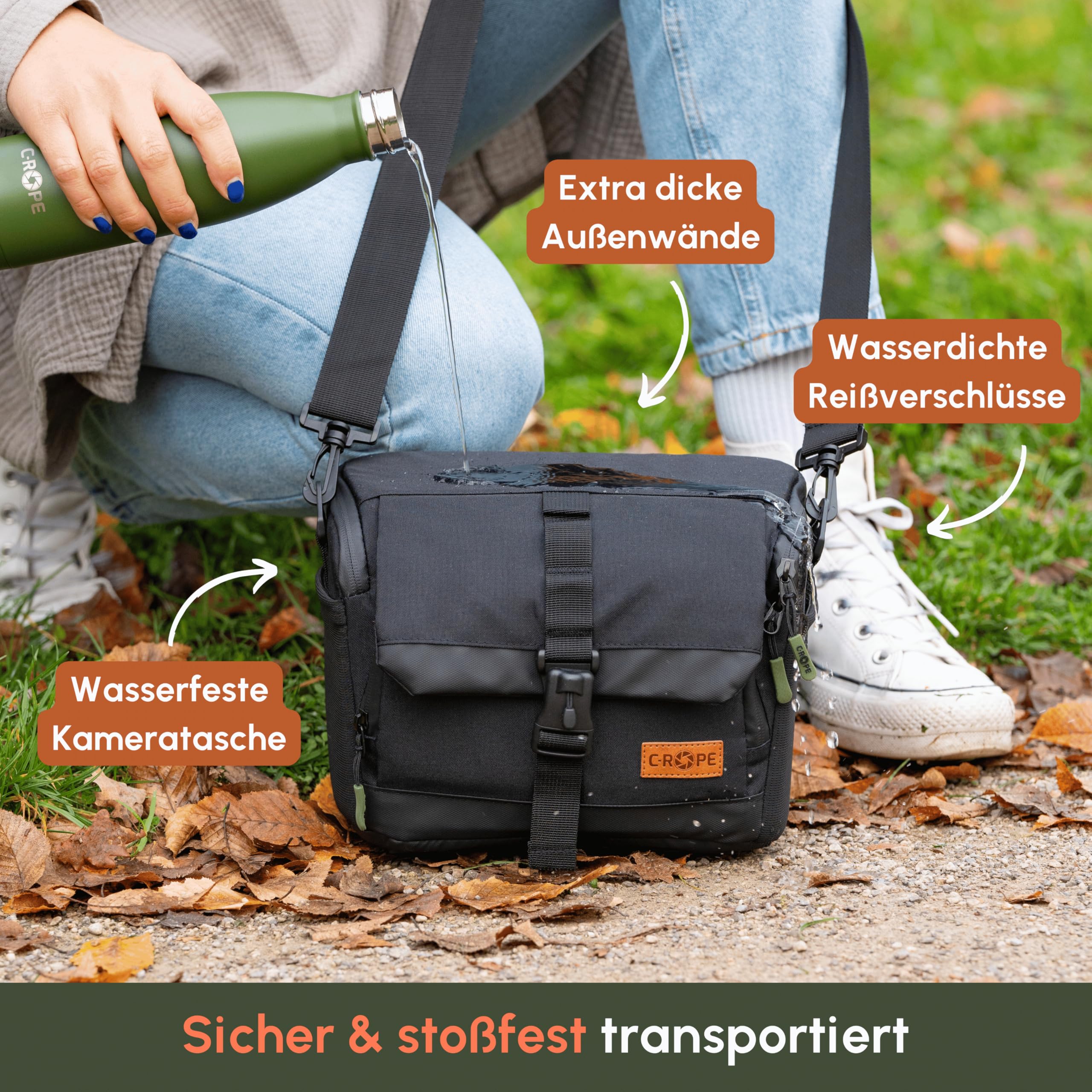 C-Rope wasserfeste Kameratasche zum Umhängen | Tasche für Kamera Ausrüstung | Für kleine Fotografie Ausrüstung statt Kamerarucksack