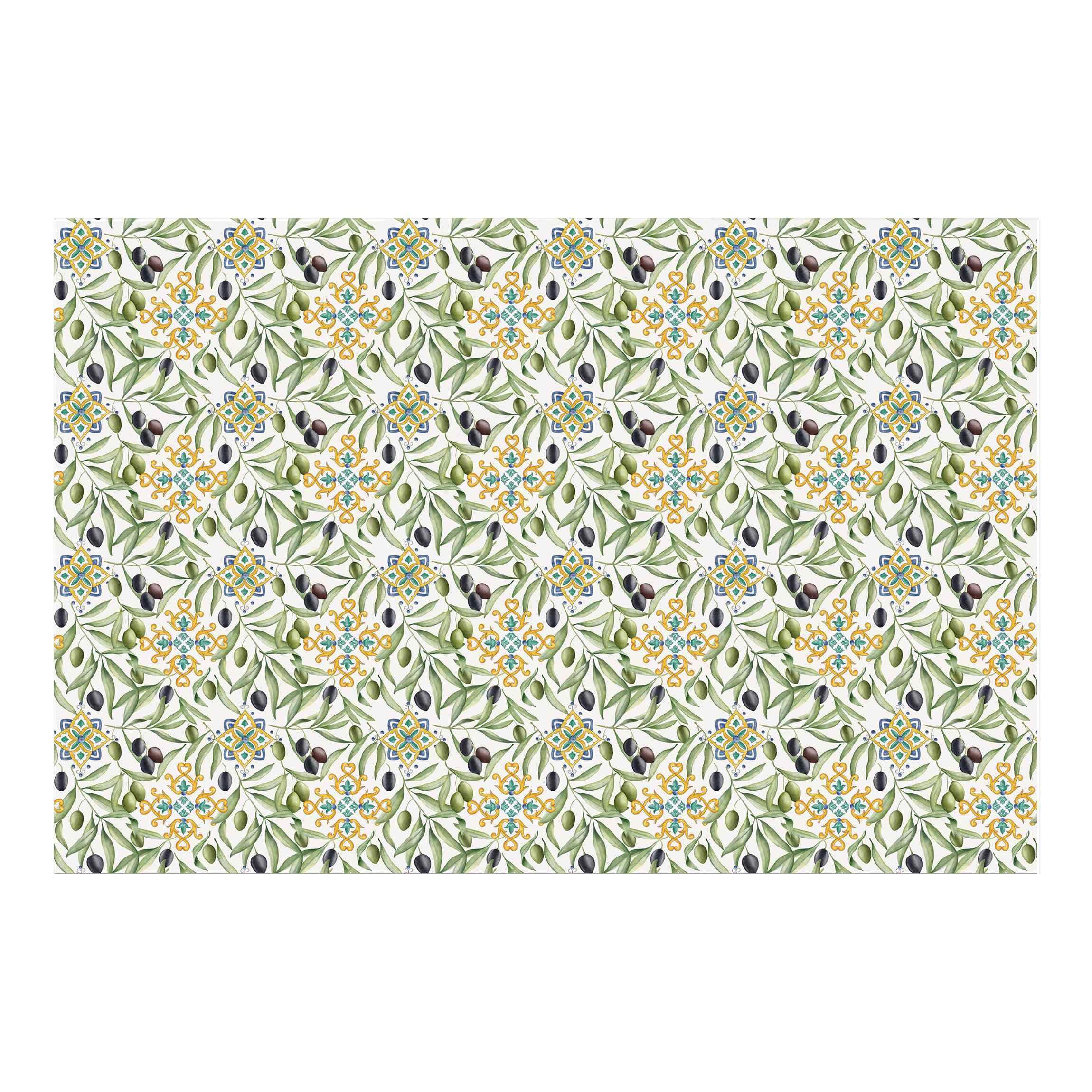 Papier peint panoramique plantes vert tapisserie murale aquarelle 480x320cm 5105