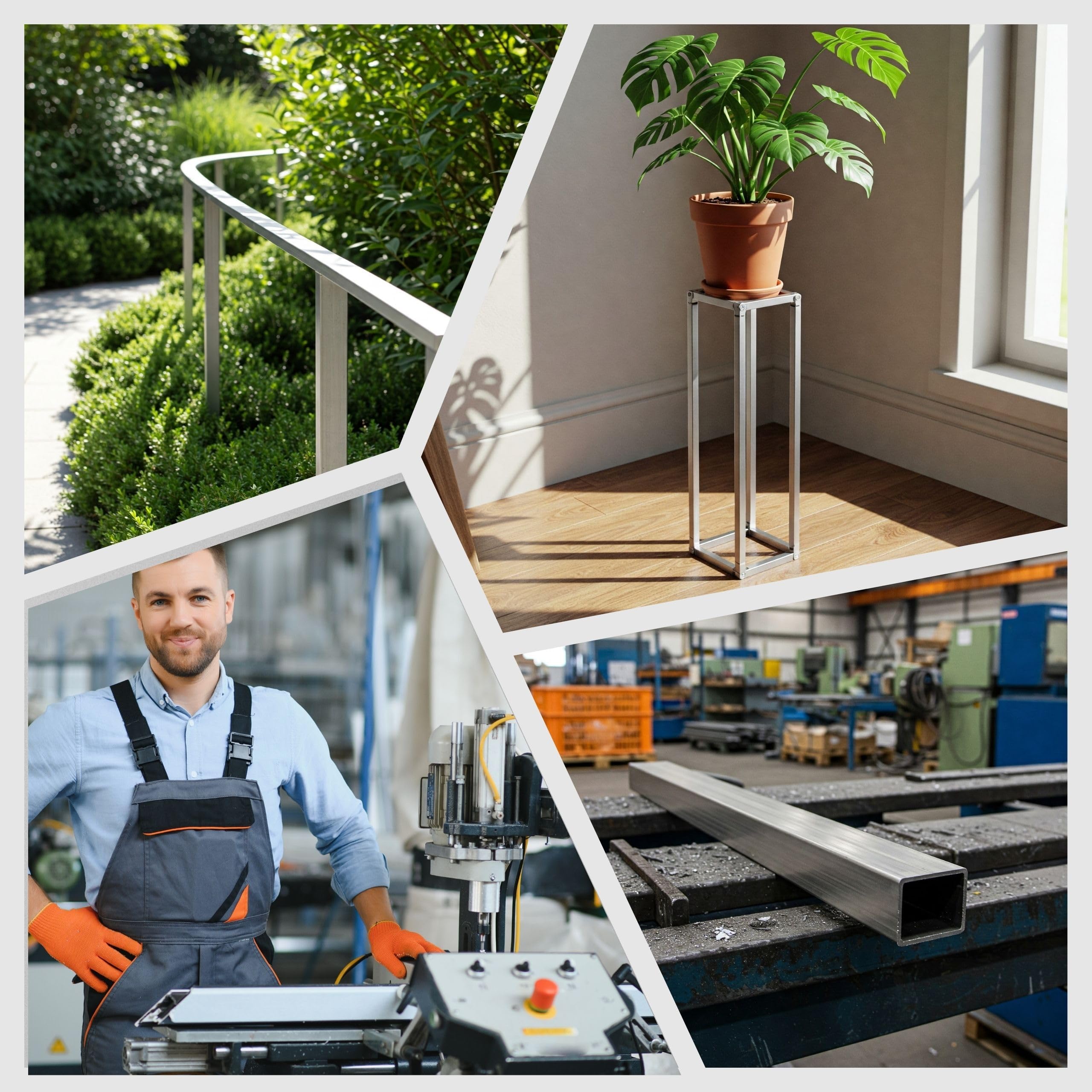 GAL-INDUSTRIAL Profilé Aluminium Tube Carré 60 x 30 x 2 mm Longueur 130 cm | Rectangulaire Carré sur Mesure