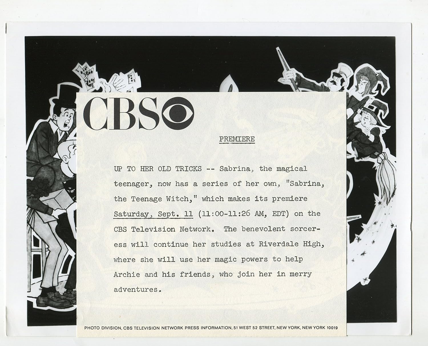 MOVIE PHOTO: Sabrina, The Teenage Witch-7x9-B&W-TV-Still-VG image 2