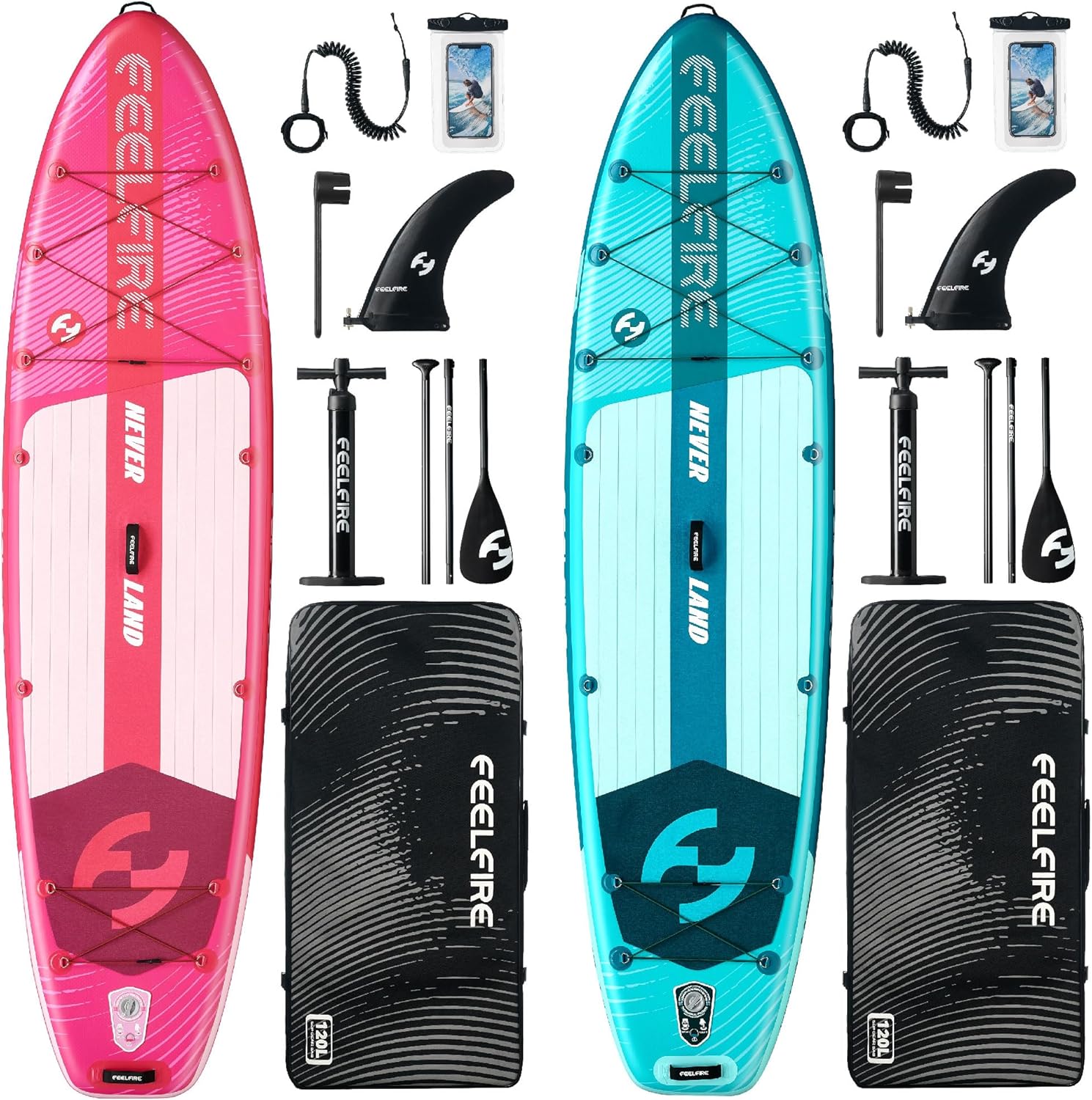 11‘x34 Extra Wide Dual SUP Bundle | 420lbs Capacity | Military-Grade PVC | 11' Inflatable Paddle Boards + Full Accessory Kit | Perfect for Families, Camping & Fishing