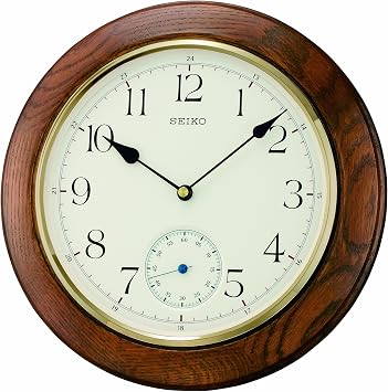 Seiko Wall Clock Analogue QXA432B QXA432B, Brown, 30 cm l x 30 cm w, Modern