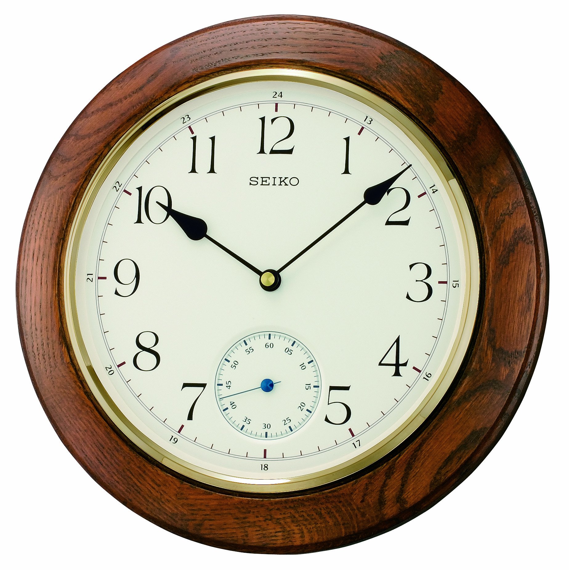 Amazon.com: Seiko Wall Clock Analogue QXA432B QXA432B, Brown, 30