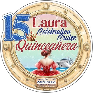 Porthole Stateroom Cruise Door Magnet, 15 Quinceañera Cruise Door Magnets Decorations, Personalized Birthday Cruise, Door Magnetic for Any Cruise Line, Decor Car Fridge Cabin Stateroom