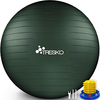 TRESKO® Gymnastikball BPA-Frei inkl. Luftpumpe | Ergonomischer Sitzball
