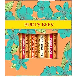 Burt\'s Bees Gifts Ideas - Just Picked Lip Balm Set, Pomegranate, Watermelon, Sweet Mandarin, Coconut & Pear, Natural Origin Lip Treatment, 4 Tubes, 0.15 oz.