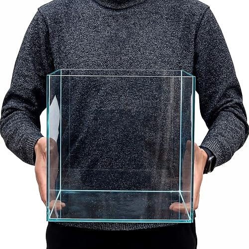 Miniatura 4 de Tanque de acuario cúbico de vidrio bajo en hierro sin borde ultra transparente de 7 galones (A11.81×P11.81×Al11.81 pulgadas (30x30x30cm)) grosor de