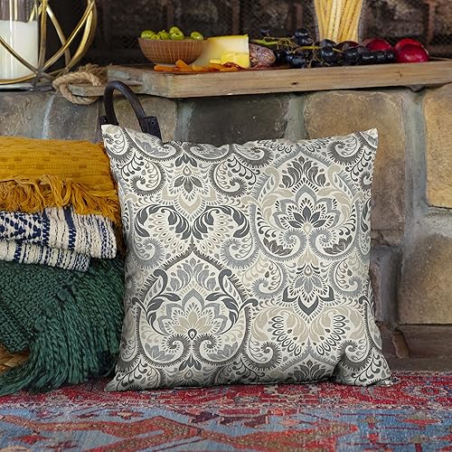 Miniatura 2 de Arden Selections Almohada de lanzamiento para exteriores, 16 x 16 pulgadas, a prueba de lluvia, resistente a la decoloración, 16 x 16, damasco