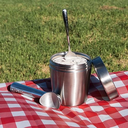 Miniatura 8 de El enfriador de pintas de helado con aislamiento al vacío se mantiene congelado durante horas, disfruta del helado en cualquier lugar (acero