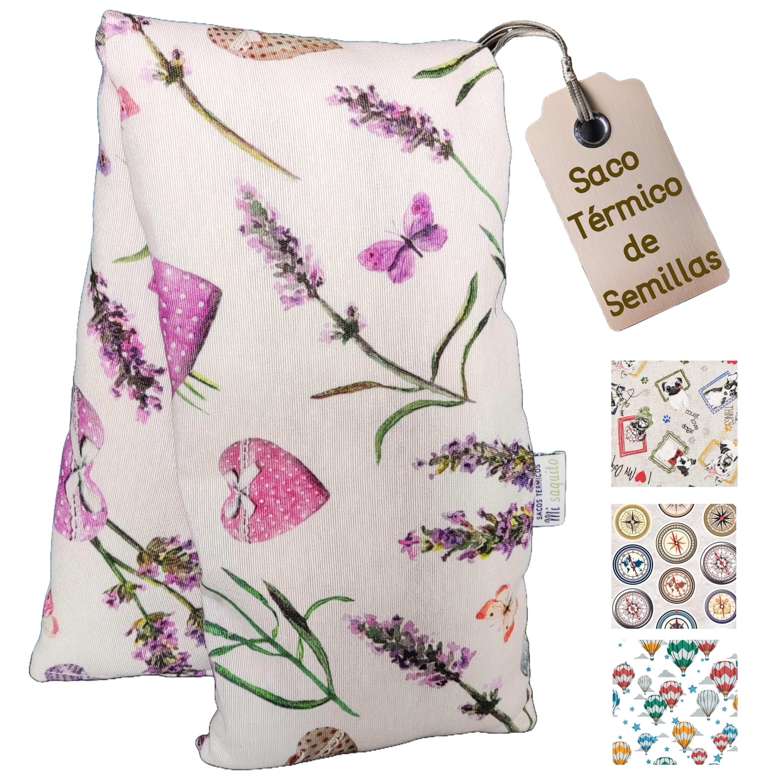 Saco de Semillas para Microondas 57x14 cm con FUNDA LAVABLE EXTRAIBLE– Almohadilla Térmica Reutilizable – Saquito Térmico para Cervical y Lumbar – Bolsa de Calor Natural para Cólicos y Dolor Menstrual
