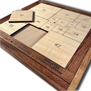Puzzle Gift Ideas for Adults - Order 21 Perfect Square Dissection - Handmade Wooden Math Brain Teaser Puzzle by Creative Crafthouse
