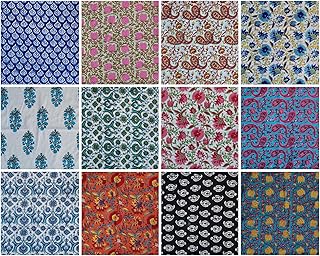 Premium Hand Block Printed Cloth Napkins Set of 12 - Christmas Napkins Washable Holiday Napkins Everyday Reusable Wedding Decor Dinner Napkins (Multi Color 1 (Set of 12), 18X18 Inches)