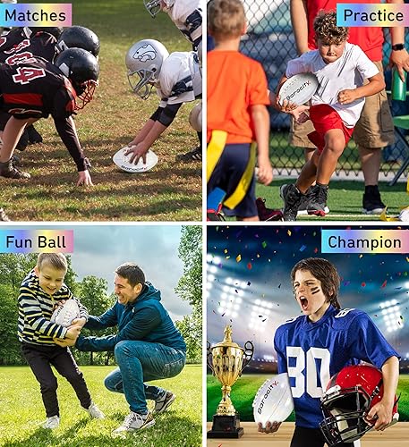 Miniatura 3 de Balón de Fútbol Premium para Niños y Niñas Balón Oficial de Partido con Patrón Hexagonal Reflectante Iridiscente Arcoíris, Duradero para Interiores,