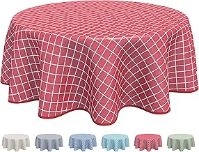 Home Direct Oilcloth Tablecloth, Plastic, Round, 160 cm, Red