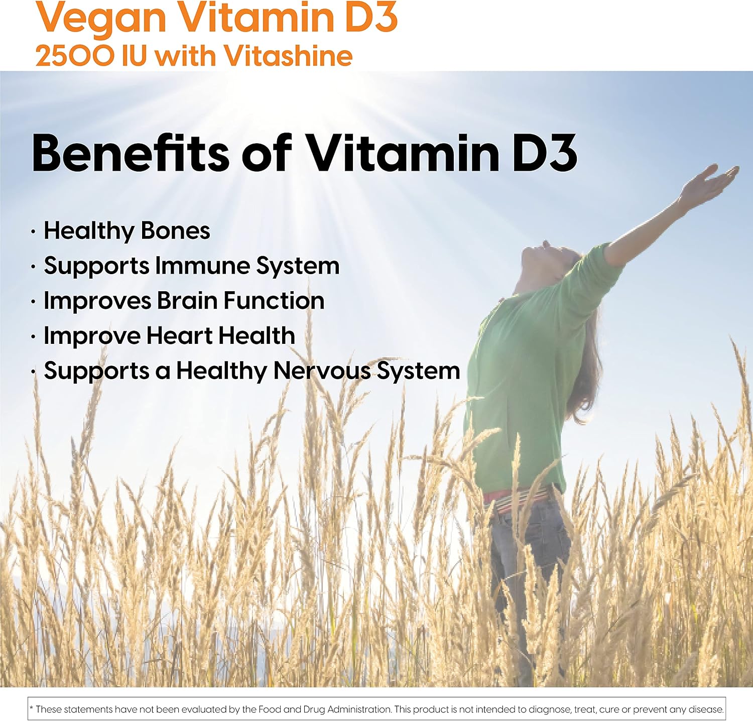 Doctor's Best Vitamin D3 2500IU with Vitashine D3, Non-GMO, Vegan, Gluten & Soy Free, Regulates Immune Function, Supports Healthy Bones, 60 Count