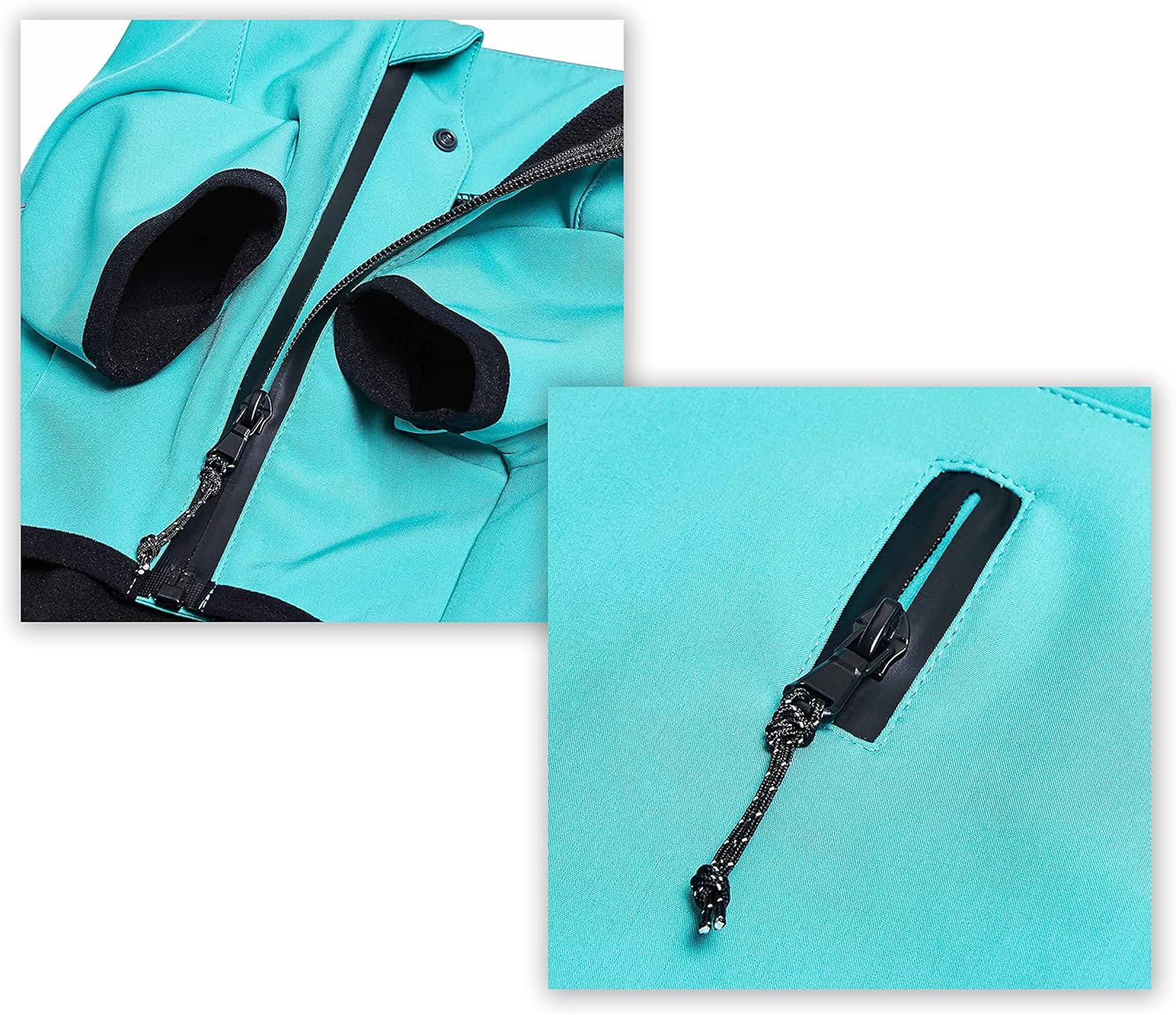 Blueberry Pet Windproof Waterproof Reflective Softshell Dog Jacket, Cyan Blue, Size 16