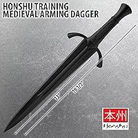 Vista 2 de Honshu Daga medieval de entrenamiento Longitud total de 19 1/2 pulgadas Construcción de polipropileno Tamaño y peso realistas Mango