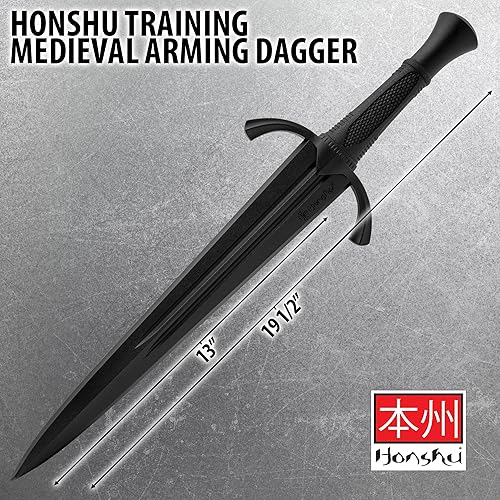 Miniatura 2 de Honshu Daga medieval de entrenamiento  Longitud total de 19 12 pulgadas  Construcción de polipropileno  Tamaño y peso realistas  Mango