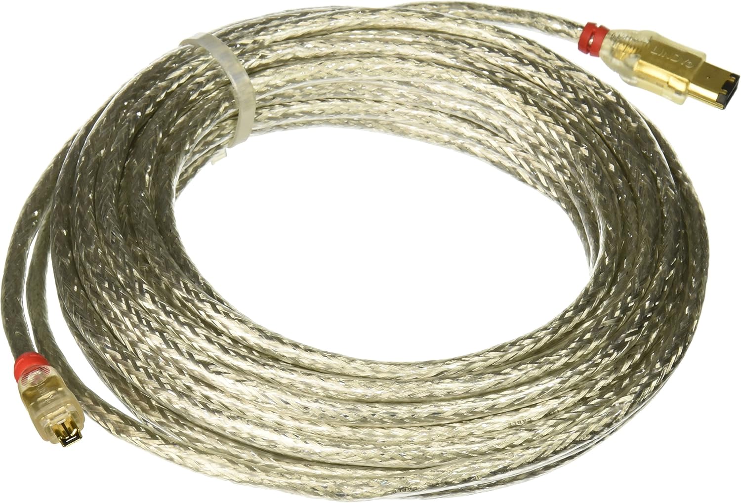 Lindy FireWire Cable - Premium 4 Pin Male to 6 Pin Male, Transparent, 10m (30875)
