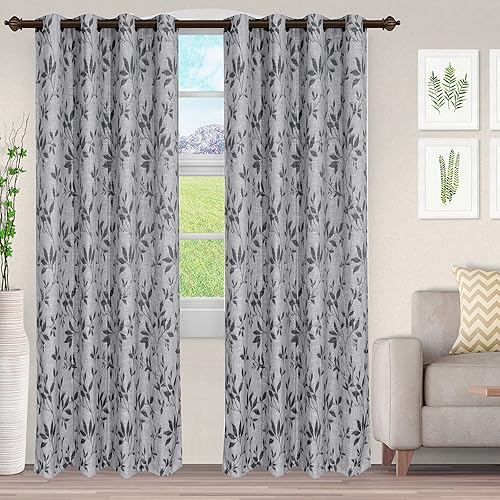 SUPERIOR Cortinas traslúcidas adornadas con amapola detalles de ventana perfectas para luz natural moderna transticional bohemio diseño floral con