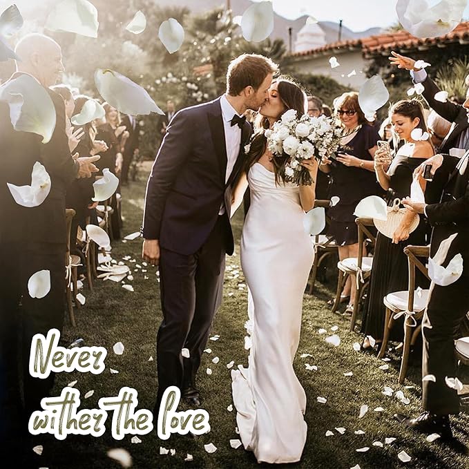 Pétalos de rosa secos blancos 100g para boda miniatura 6