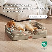 Vista 193 de Bedsure - Cama ortopédica mediana para perros, sofá cama impermeable para perros medianos, espuma de soporte con funda extraíble y lavable, forro
