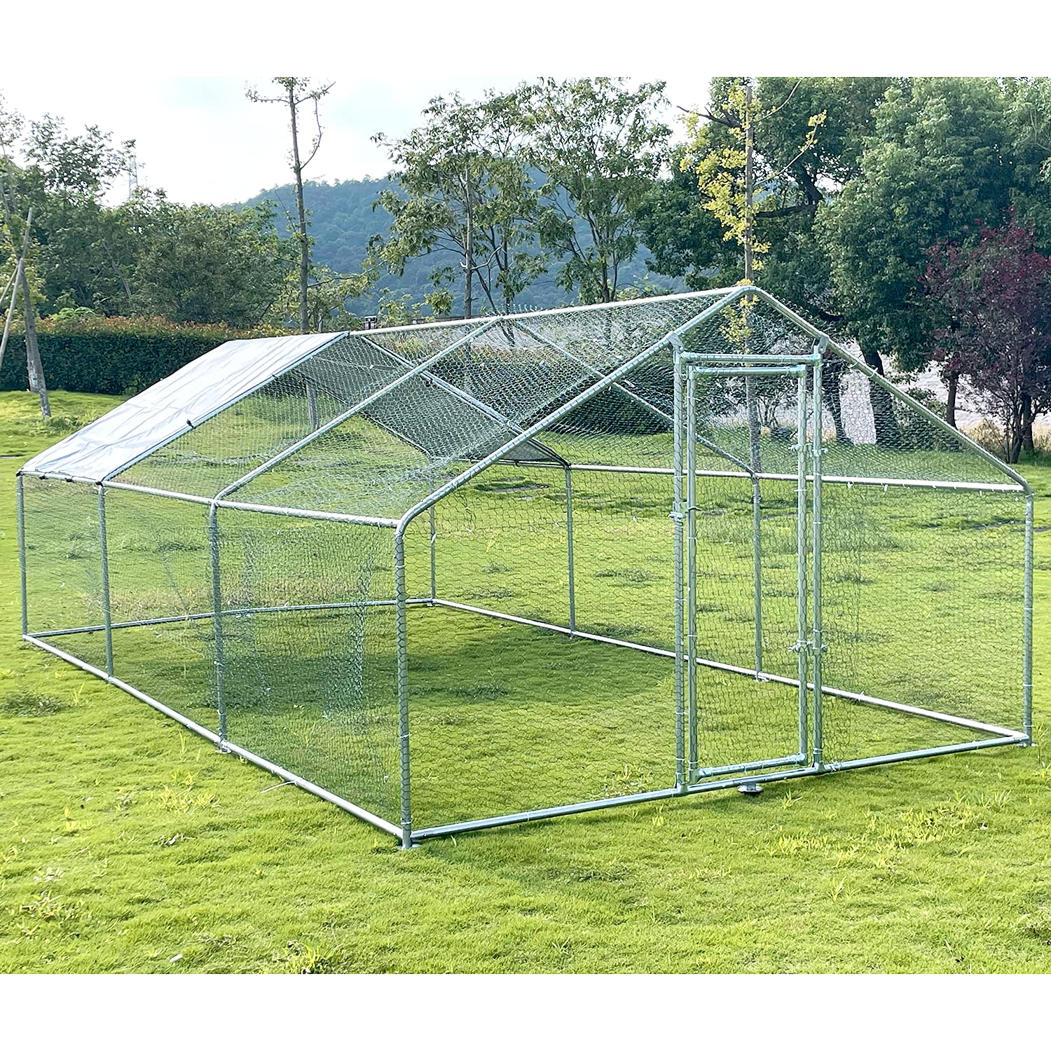 Buy ARARG Large Metal Chicken Coop Walkin Poultry Cage Chicken Run