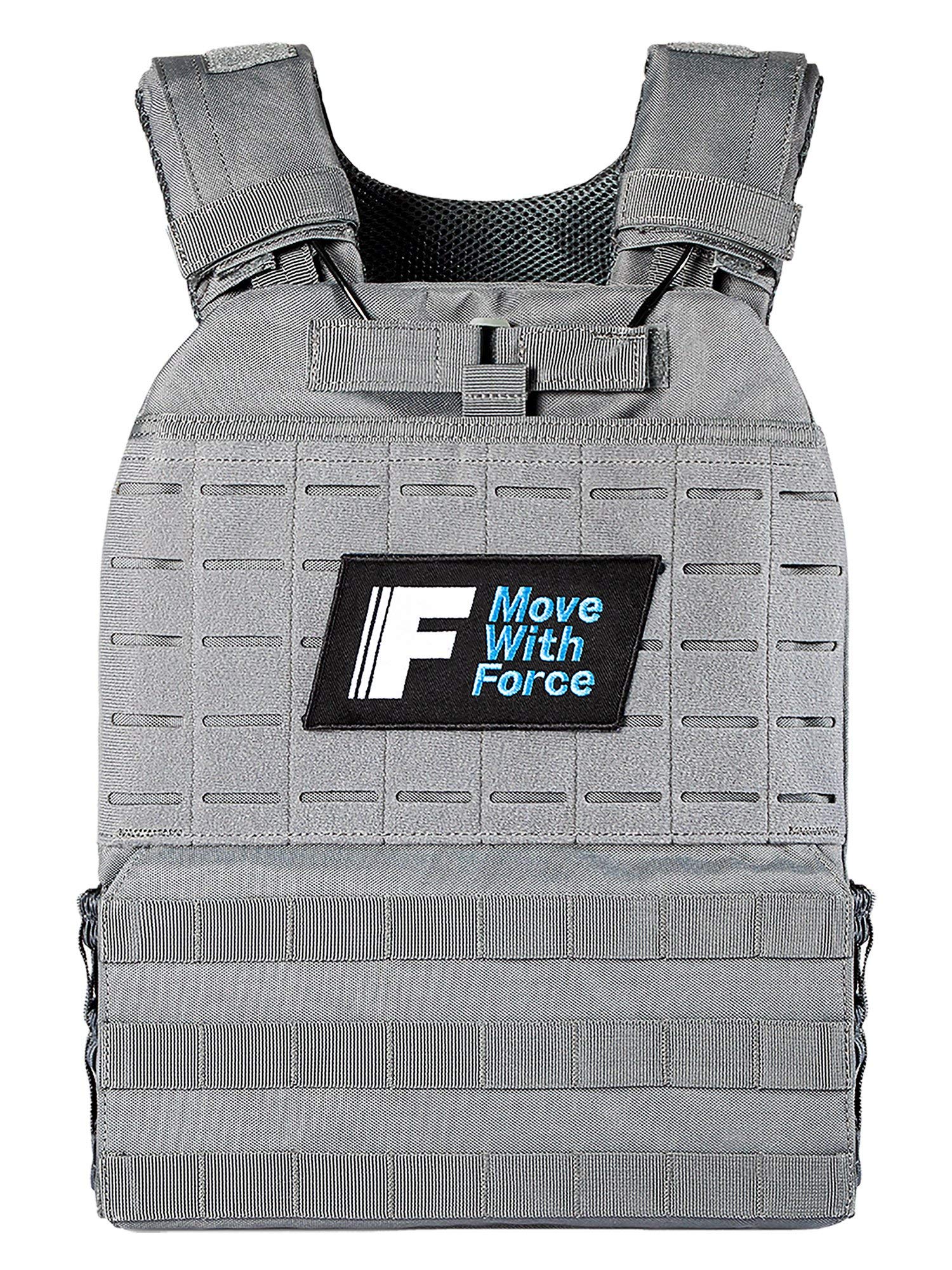 Force Fitness Weighted Vest for Men and Women with Ultra-Durable and Adjustable Straps - Weight Vest for Cardio, Walking, Running, Strength Training, & Calisthenics (2kg, Storm Grey)