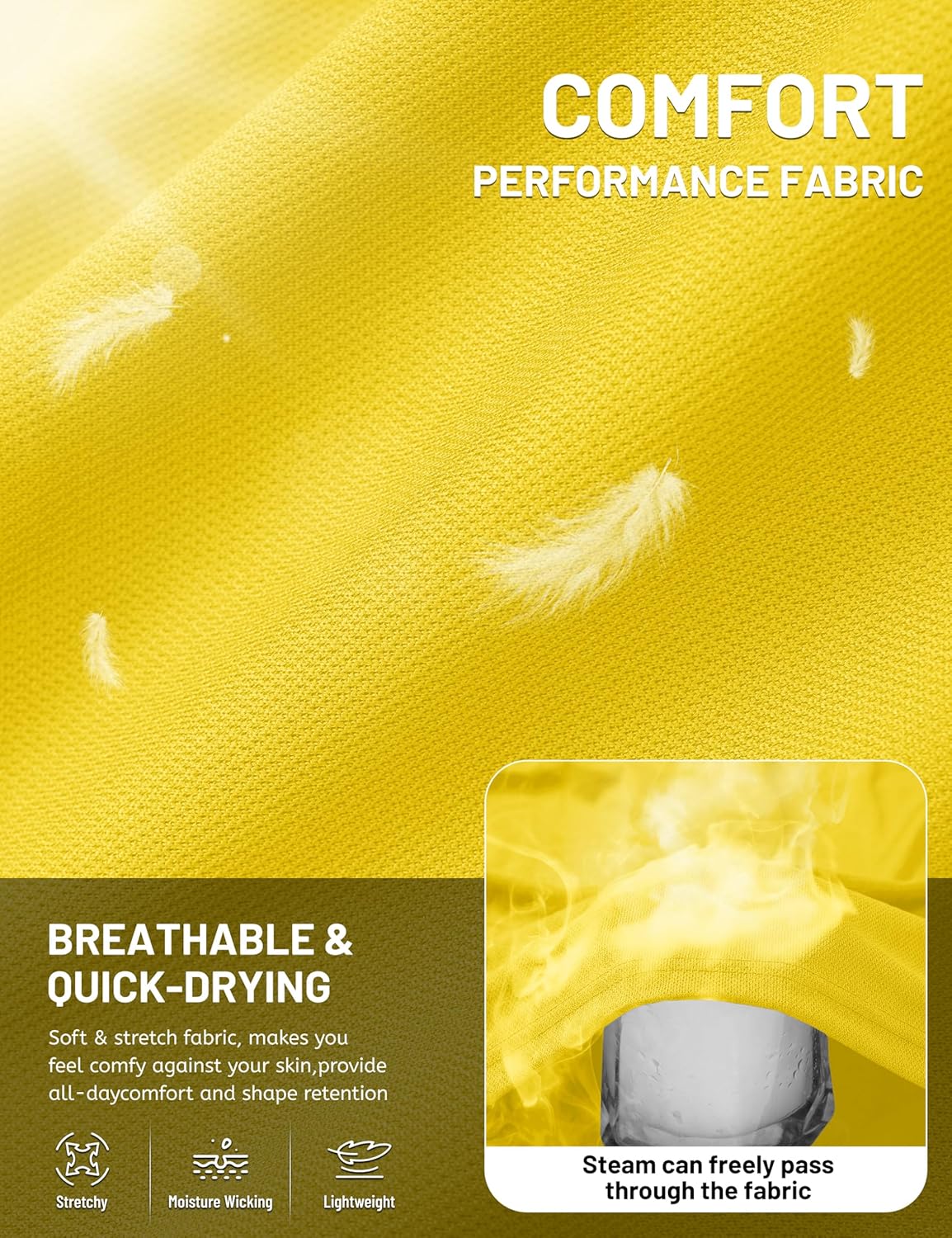 TACVASEN Mens Polo Shirts Short Sleeve Dry Fit Performance Breathable Golf Shirt with Collar Tennis Casual Business Work