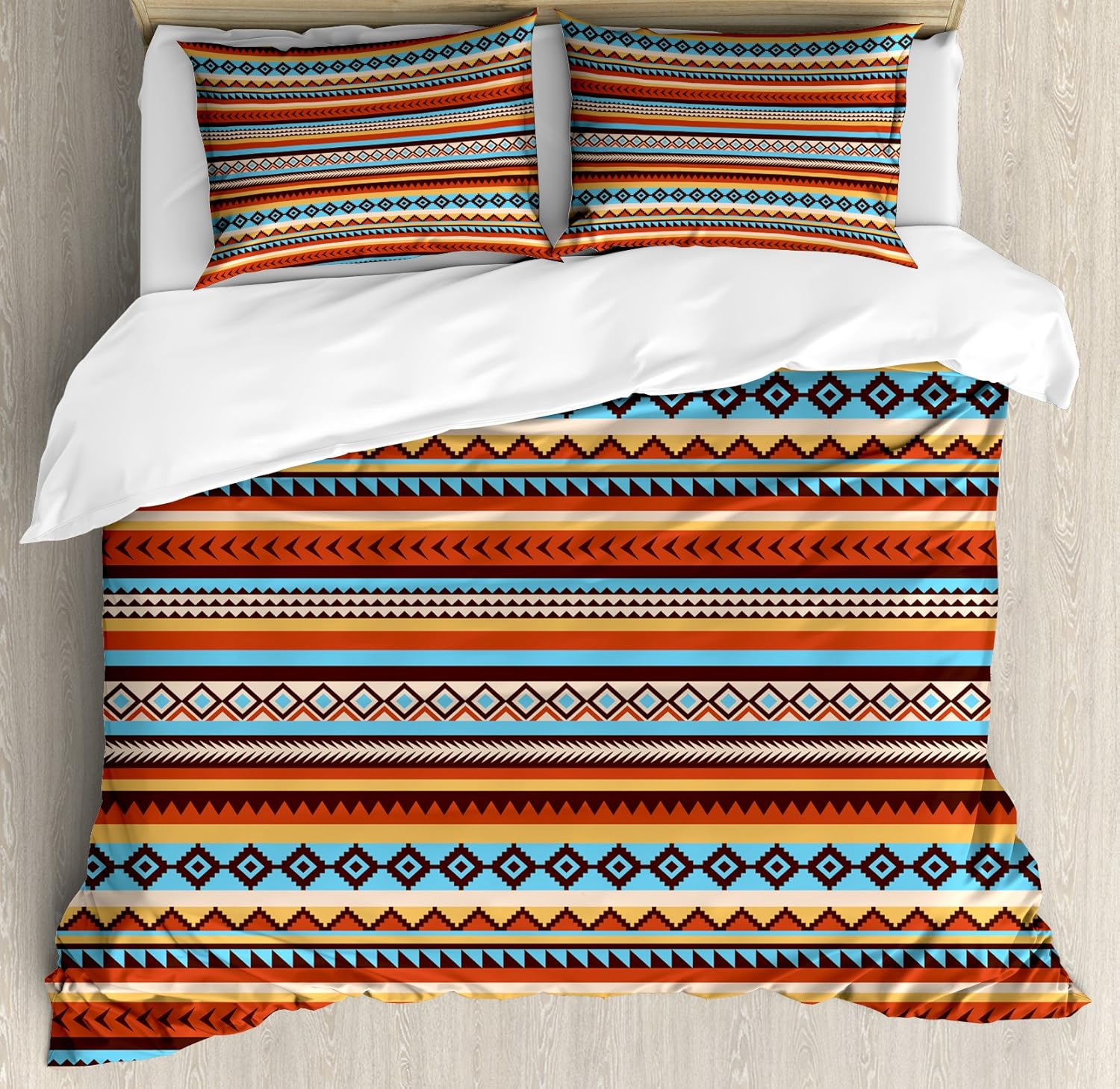 Lunarable Tribal Duvet Cover Set, Pattern Chevrons Arrow