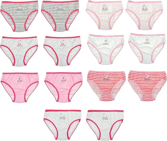 14 Pairs Girls Days of the Week Briefs Pants Knickers (2-3 Years) Multicolor