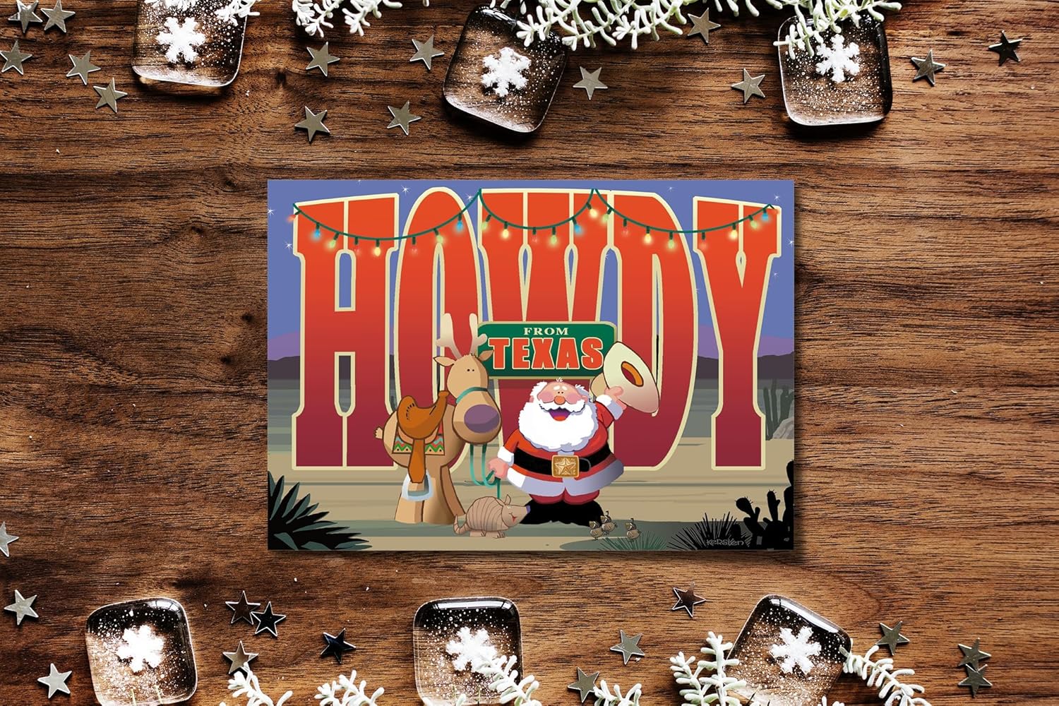 Stonehouse Collection | Texas Howdy! Christmas Cards | Western 18 Cards and Envelopes (Howdy Santa)