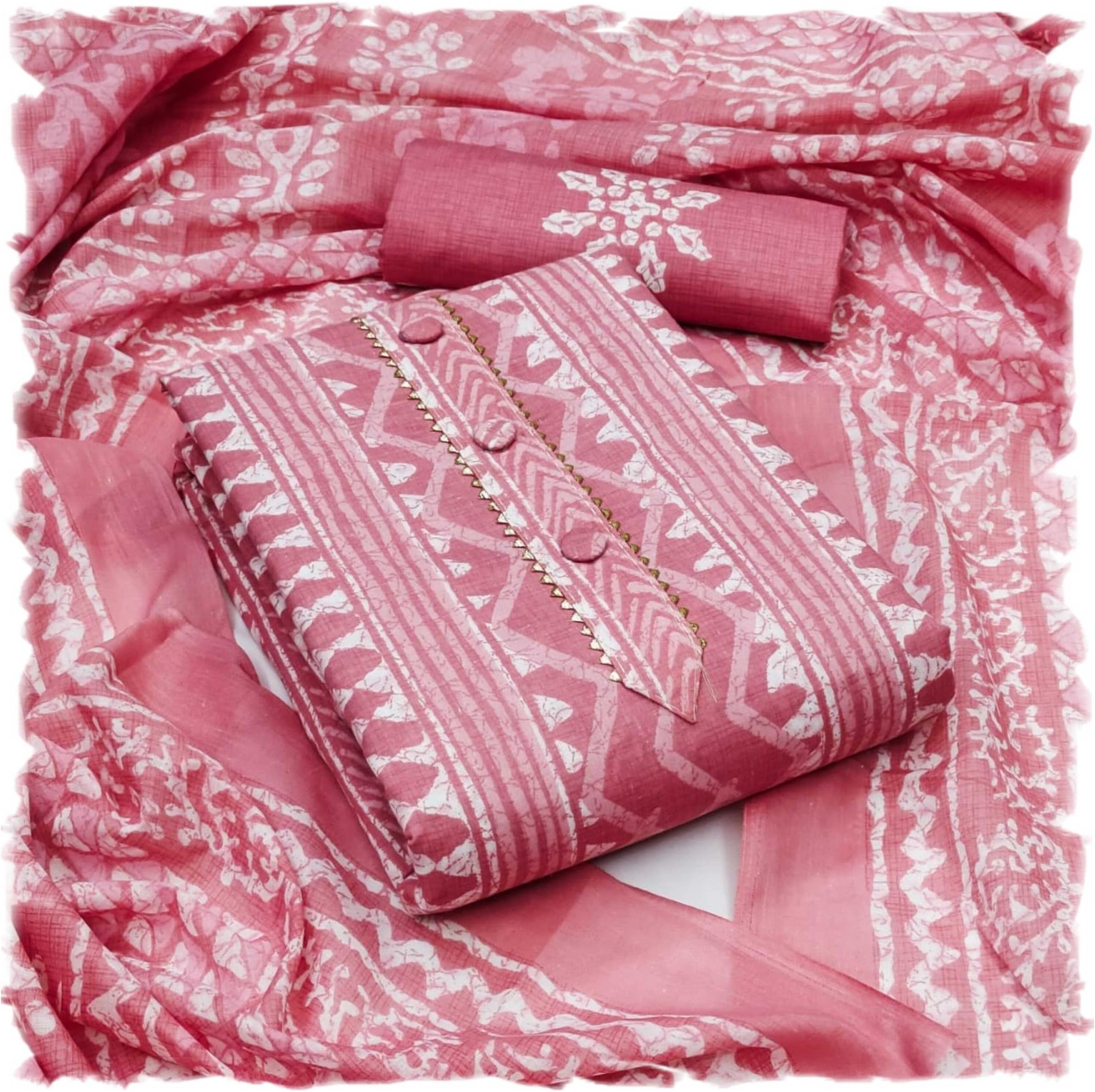 Pandadi SareeWomen's Cotton Printed Unstitched Salwar Suit Dress Material