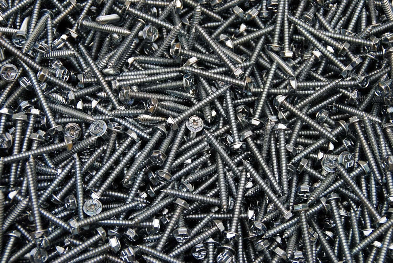 (500) Combo Drive Hex Head 10 x 1-1/2 Sheet Metal Screws AB Slotted & Phillips